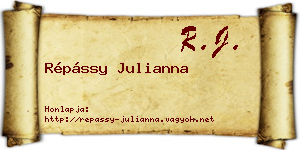Répássy Julianna névjegykártya